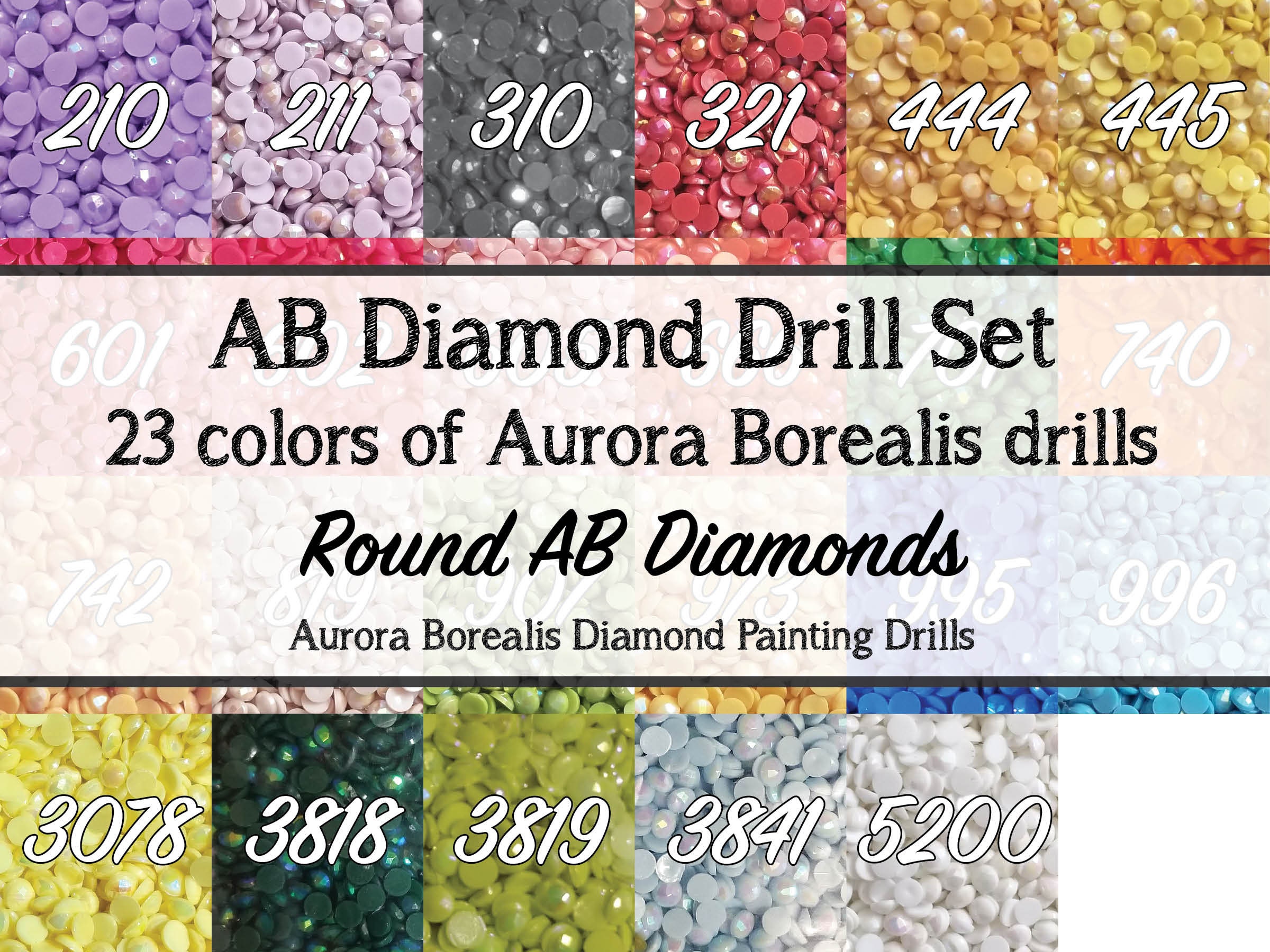 DMC AB Aurora Borealis Diamond Painting Labels, Color Coordinating