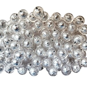 20mm Silver Foil Bubblegum Beads, 20mm Chunky Acrylic Bubble Gum Beads, Foil, Silver, Aluminum, Metallic, Crafting, Beadable Pens