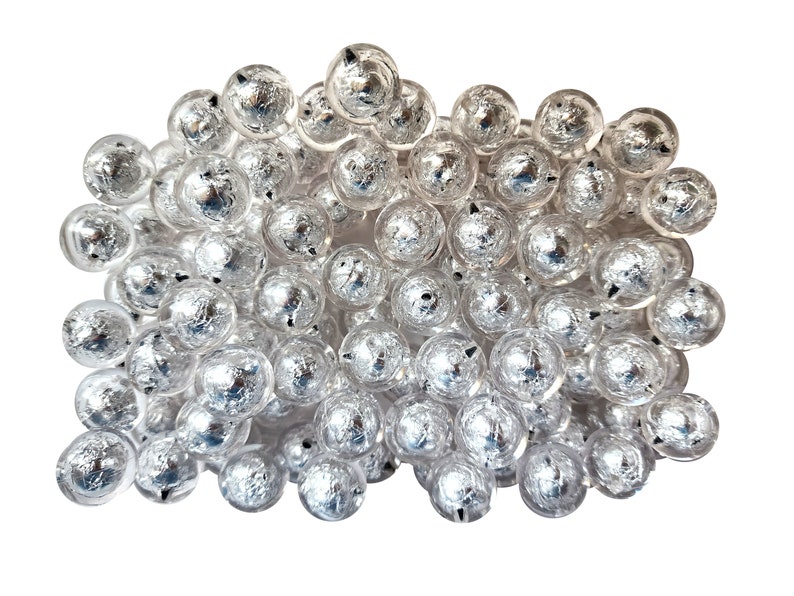 20mm Silver Foil Bubblegum Beads, 20mm Chunky Acrylic Bubble Gum Beads, Foil, Silver, Aluminum, Metallic, Crafting, Beadable Pens