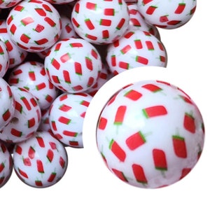 20 mm Kirsche Eis am Stil Bubblegum Perlen, 20 mm grobstrick Acryl Gumball Perlen, Eis am Stiel, Obst, Sommer, Perlenstifte, Beadable