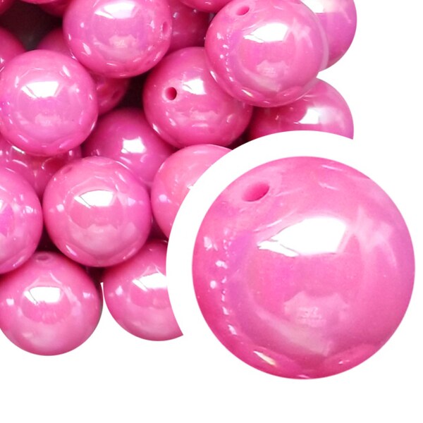 HOT PINK AB Bubblegum Beads 20mm Chunky Acrylic Bubble Gum Beads Plastic Round Bubblegum Beads Gumball Beads 20mm Bead Crafts