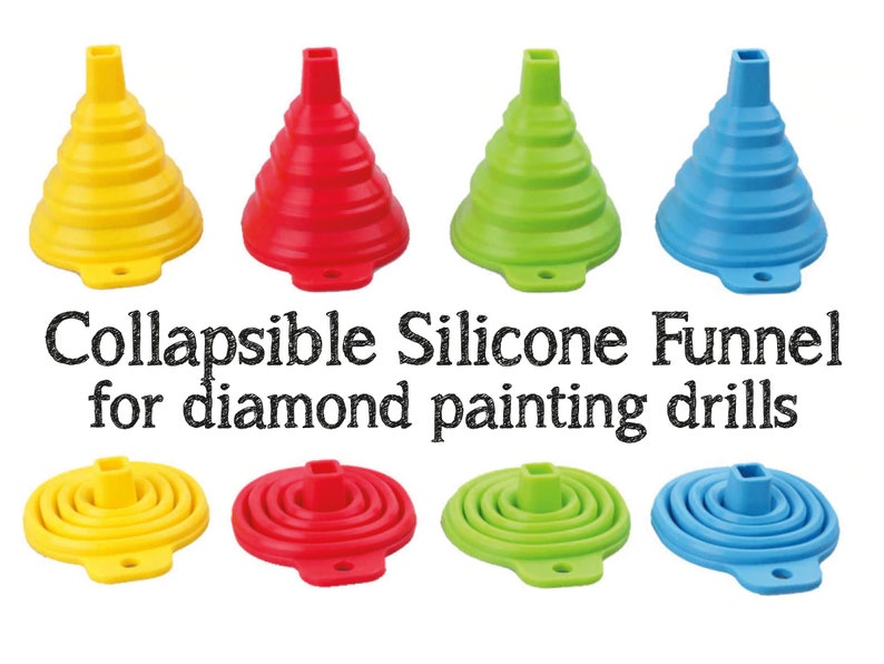 COLLAPSIBLE SILICONE FUNNEL for Easy Transfer of Diamond Drills Into Containers Diamond Drill Funnel Seed Bead Funnel Diamond Painting Tools