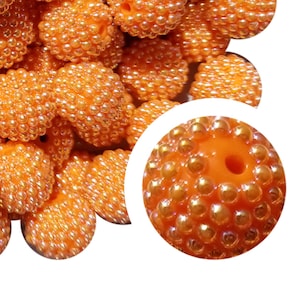 20 mm Orange Beeren Bubblegum Perlen, 20 mm Chunky Acrylic Bubble Gum Perlen, Orange, Unebenheiten, Obst, Perlenstifte, Schmuck, Basteln
