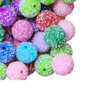 20mm Rainbow Fizzy Sugar Bubblegum Beads, 20mm Chunky Acrylic Bubble Gum Beads, Rainbow, Mix, Mixed, Pearl, Bubbles, Beadable Pens