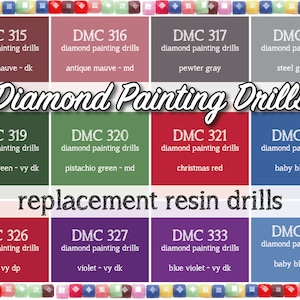 170 Pcs Replacement Resin Diamond Drills Diamond Painting Kits Square Drill Round Drill DMC 315 316 317 318 319 320 321 322 326 327 333 334