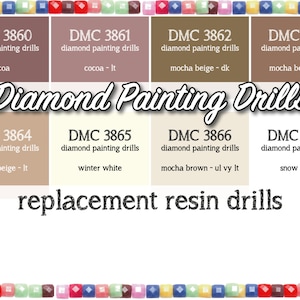 170 Pcs Replacement Resin Diamond Drills Diamond Painting Kits Square Round DMC 3860 3861 3862 3863 3864 3865 3866 5200