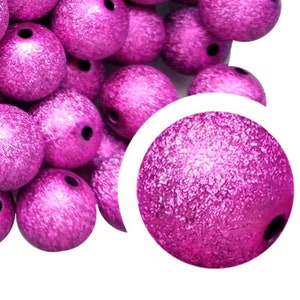 20mm Hot Pink Wrinkle Bubblegum Beads, 20mm Chunky Acrylic Bubble Gum Beads, Hot Pink, Metallic, Wrinkled, Shiny, Beaded Pens