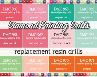 170 Pcs Replacement Resin Diamond Drills Diamond Painting Kits Square Drill Round Drill DMC 956 957 958 959 961 962 963 964 966 967 970 971