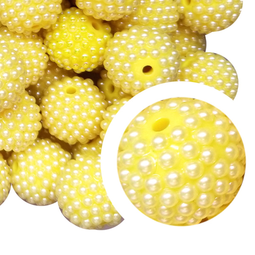 20mm Yellow Berry Bubblegum Beads, 20mm Chunky Acrylic Bubble Gum Beads ...