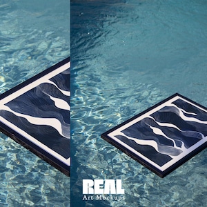 Mockup de pôster de piscina, mockup de moldura de arte, mockup de primavera e verão, mockup de moldura de imagem, mockup de Photoshop, DIN, ISO A1 A2 A3 A4
