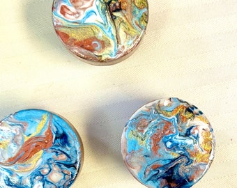 Knobs, Cabinet Knobs, Drawer Knobs, Hand Painted Knobs, Abstract Pattern Knobs, Handmade Knobs, Furniture Knobs, Painted Knobs, Wood Knobs