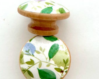 Floral Cabinet Hardware Kitchen Update Bathroom Decor Farmhouse Style Drawer Pull Botanical Accent Cottage Design Home Makeover Furniture