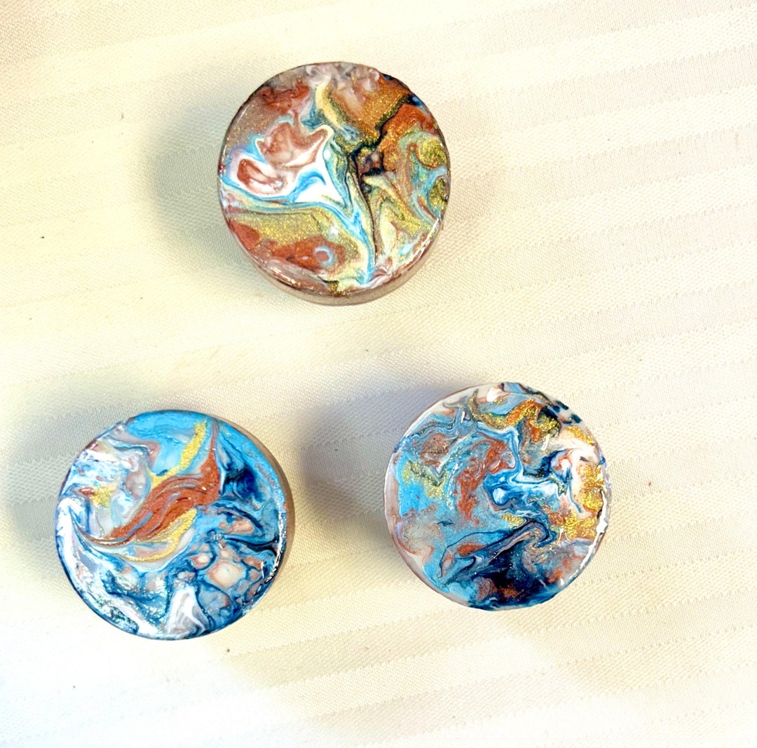 Knobs Cabinet Knobs Drawer Knobs Hand Painted Knobs Abstract