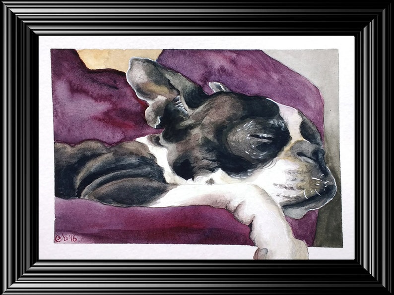 Memorial Portrait Dog Loss Sympathy Boston Terrier Dog Sympathy Gift Dog Remembrance