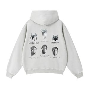 Sudadera con capucha de felpa gruesa y holgada con cremallera de Spiderman Premium / Tobey Maguire, Andrew Garfield, Tom Holland / Gráfico del superhéroe Spiderman de Marvel imagen 1