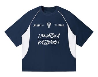 Camiseta gráfica de Croacia de corte holgado y extragrande