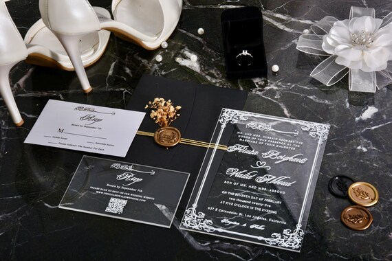 Acrylic Islamic Wedding Invitations, Gold Mirror Acrylic Nikkah Invitations, Islamic Nikkah Invitations Acrylic, Arabic Nikkah Invites