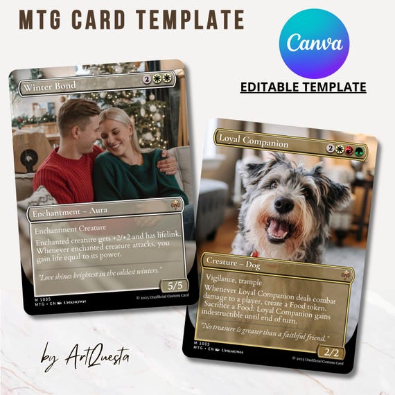 Custom MTG Card Template, Editable Magic the Gathering Card, Fantasy  Trading Card Maker, TCG Personalized Card, Digital & Printable Card - Etsy