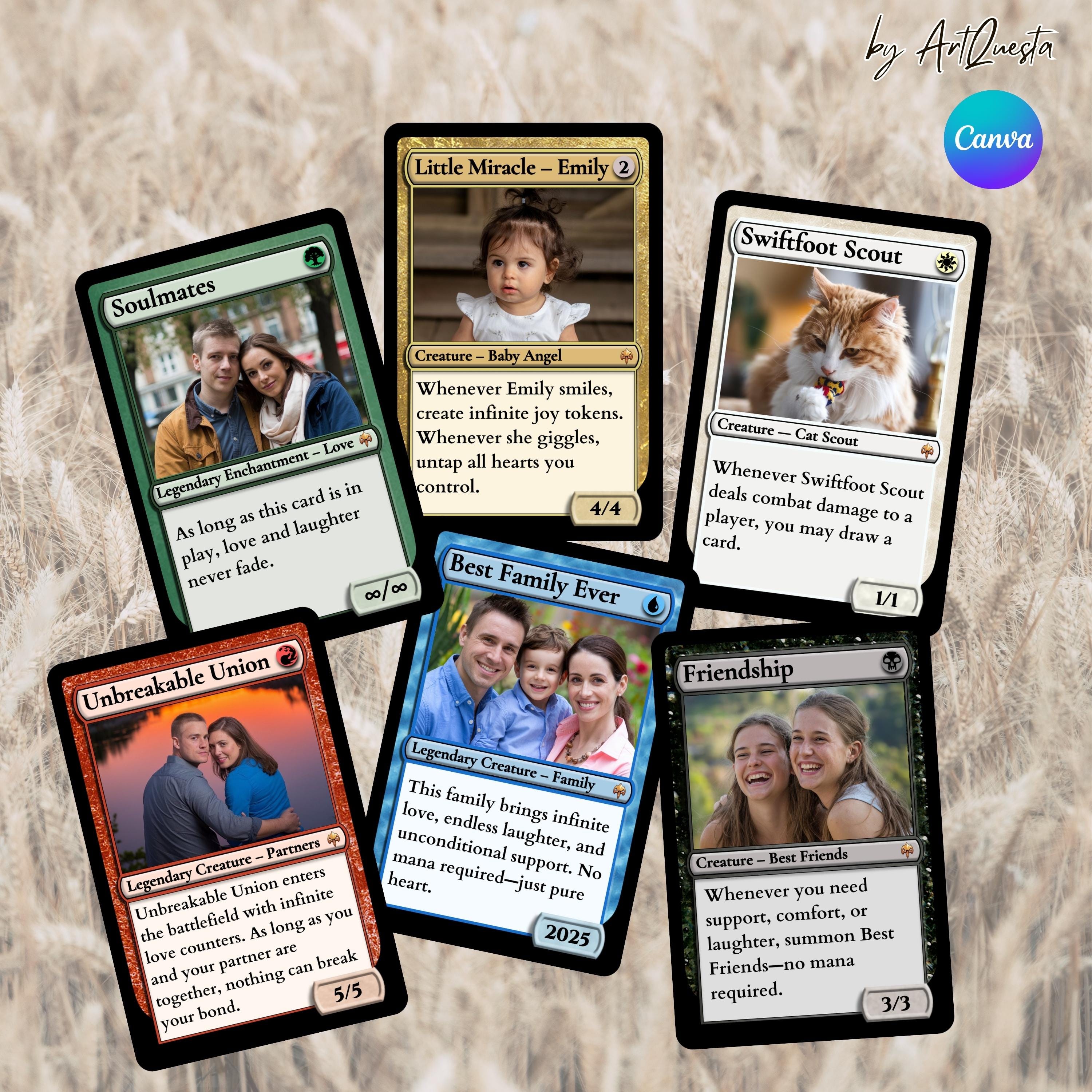 MTG Custom Card Template, Magic Style Card, Editable Canva Template ...