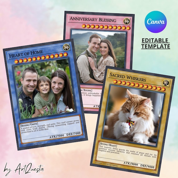 YGO Custom Card Template, Editable Canva Design, Gift for Birthday,  Anniversary, Anime Fan, Trading Card Creator, Personalized Card Template -  Etsy