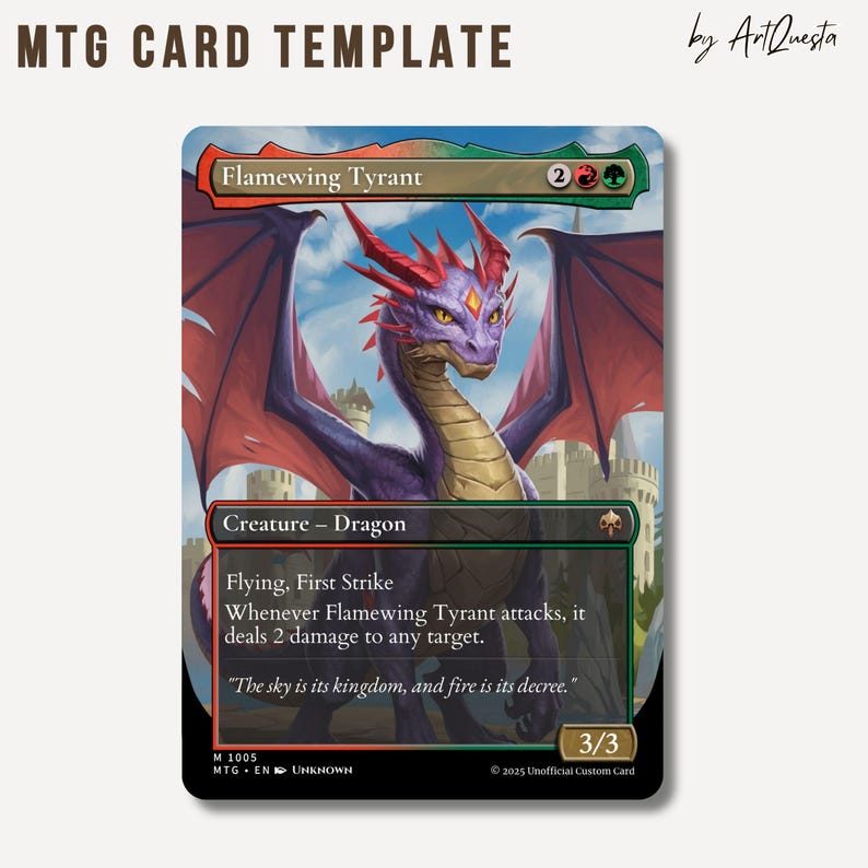 Editable MTG Card Template Canva, Custom Magic Card Design ...