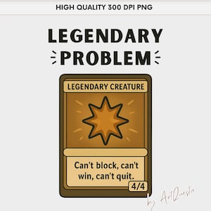 Criatura legendaria PNG, Meme divertido de MTG, Humor de Magic: The Gathering, Descarga digital para gamers, Diseño de cartas de MTG, Regalo para frikis, Humor nerd