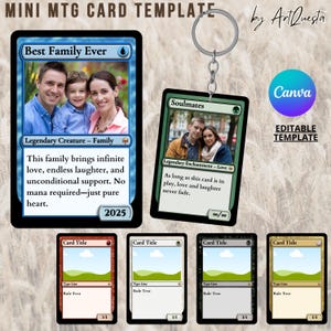 Modèle de carte personnalisée MTG, carte de style magique, modèle toile modifiable, conception de carte MTG personnalisée, carte à collectionner fantaisie, mini carte porte-clé