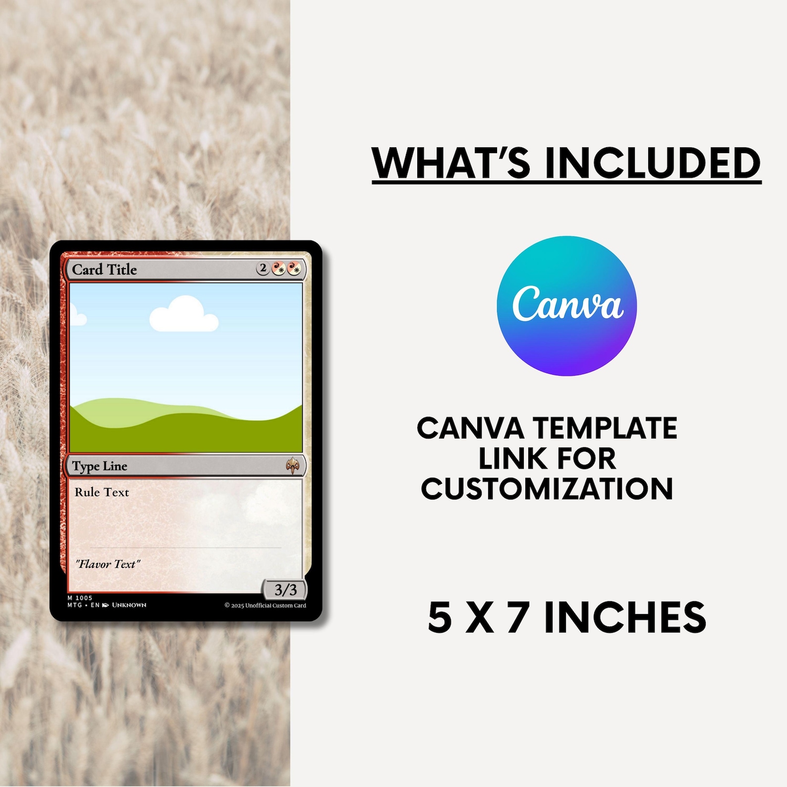Custom MTG Card Template, Editable Canva Magic Card Creator, Fantasy ...
