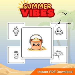 Groovy Summer Coloring Pages | Set One 10 pages | Instant Download PDF | Digital Download