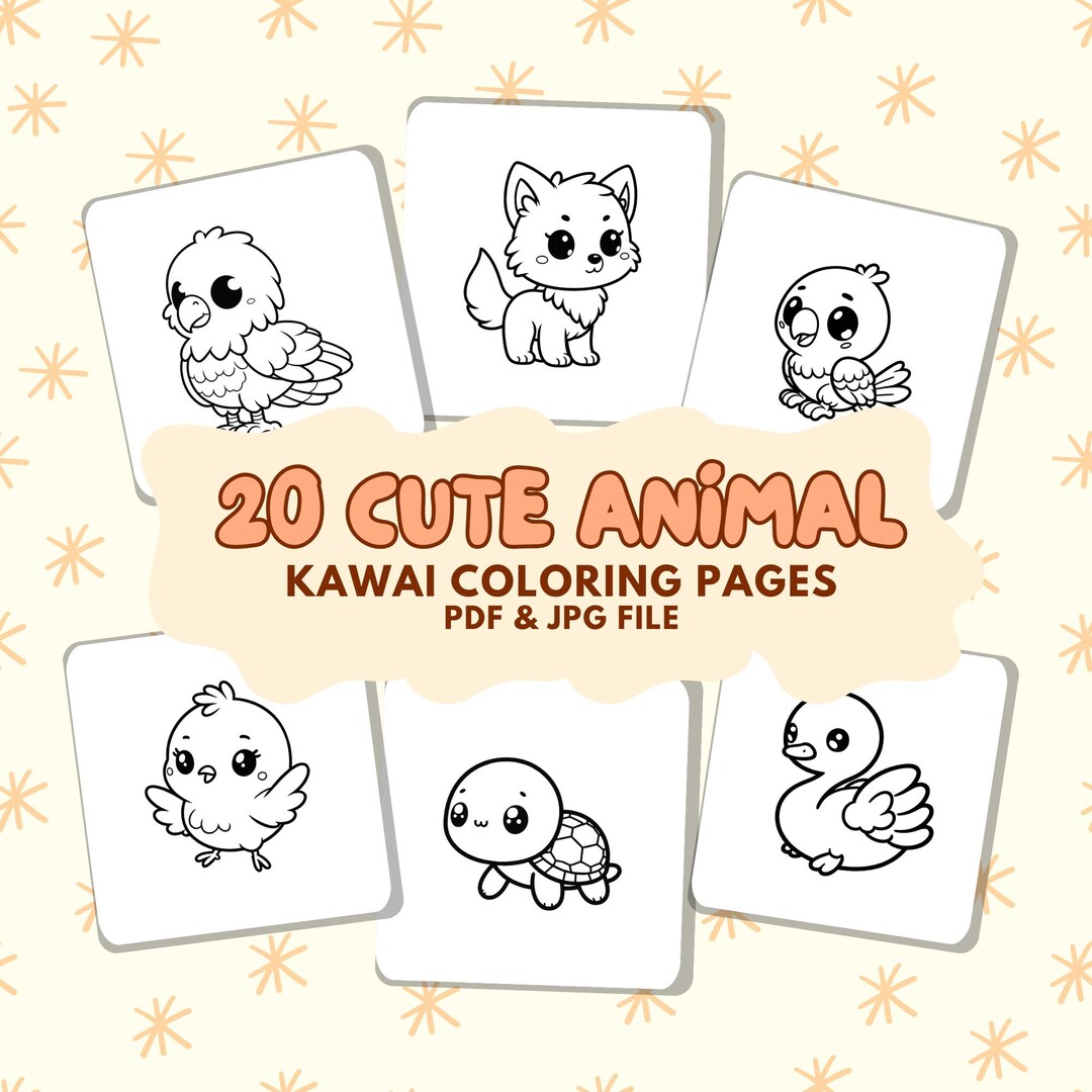 Cute Animal Coloring Pages for Kids | KDP Interior Ready | Printable ...