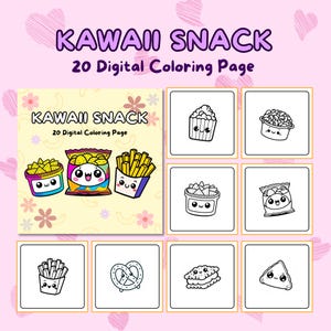 Bold and Easy Food Coloring Pages Printable Kawaii Sweets Coloring Sheets Desserts Coloring Activity Kids Cute Cozy Coloring Adult