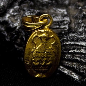 Vase Pendant Ancient Roman Coin Handmade Necklace - 925 Sterling Silver - Gold Plated Necklace - Carving Pendant - Vintage Pendant By Calyra