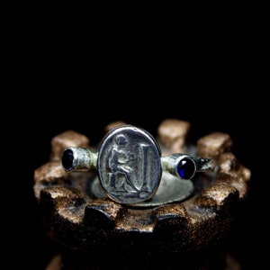 Ancient Roman Art Coin Handmade Ring - 925K Sterling Silver - Dainty Ring - Mythological Ring - Christmas Gift - Intaglio Ring - By Calyra