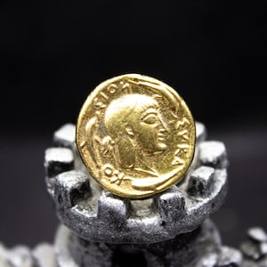 Jul Caesar Ancient Roman Coin Handmade Ring - 925K Sterling Silver - Unique Ring - Ancient Roman Art - Intaglio Ring Signet Ring By Calyra