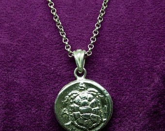 Handmade Sterling Silver Tortoise Necklace - Ancient Greek Coin Jewelry