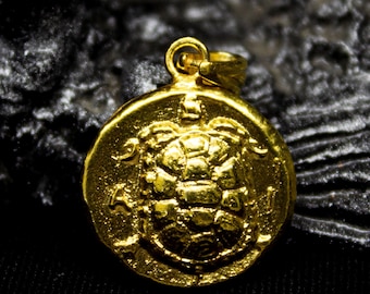 Handmade Tortoise Coin Necklace – Ancient Greek Bronze, Sterling Silver