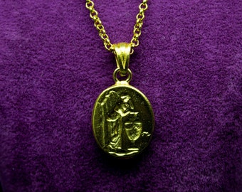 Ancient Greek Portrait Coin Necklace - Gold Plated Sterling Silver