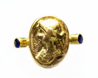 Cleopatra Signet Coin Ring - 925 Sterling Silver - Gift for Her - History Lover Gift - Vintage Style Ring - Egyptian Mythology - by Calyra