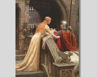 God Speed Art: Edmund Leighton Knight Canvas, Medieval Romantic Wall Decor