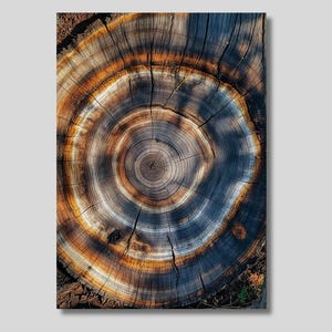 Tree Rings Canvas Art: Wood Texture Print, Modern Wall Decor