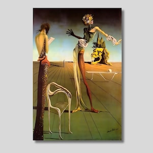 Salvador Dalí Mujer con cabeza de rosas, lienzo, arte de pared, arte surrealista, obras de arte famosas, póster de exposición, arte moderno, arte femenino, idea de regalo