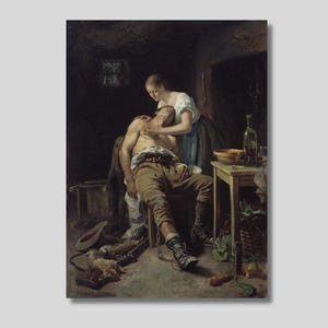 De gewonde stroper canvaskunstdruk: Henry Jones-tentoonstellingsposter