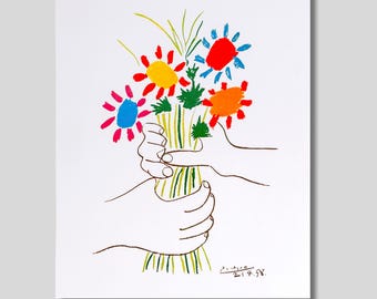 パブロ・ピカソ作「平和の花束」（1958年）プレミアムウォールアート