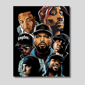 Rap-Legenden Leinwand Poster, Hip-Hop-Rap-Legenden Druck, Amerikanische Rapper Wandkunst, Hip-Hop-Wanddekor, Geschenk für Rapper-Liebhaber