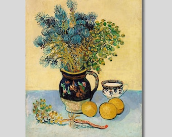 Van Gogh Still Life Canvas Art: Floral Impressionist Print