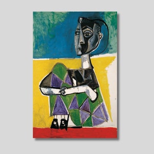 Picasso &#39;Jacqueline Seated&#39; Canvas Print: Modern Cubism Art Poster