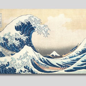 Katsushika Hokusai The Great Wave off Kanagawa Canvas Wall Art, Ukiyo-e Wall Art, Classic Japanese Art, Vintage Home Decor, Gift idea