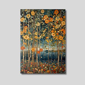 William Morris inspirierte rustikale Herbst Leinwand Wandkunst, Herbstwald Dekor, Vintage botanische Kunst, Vintage Blumenplakat, ästhetisches Dekor