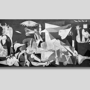 Arte mural en lienzo de Guernica, impresión de pintura de Pablo Picasso Guernica, póster de exposición, obra de arte famosa, arte clásico, decoración de sala de estar, idea de regalo