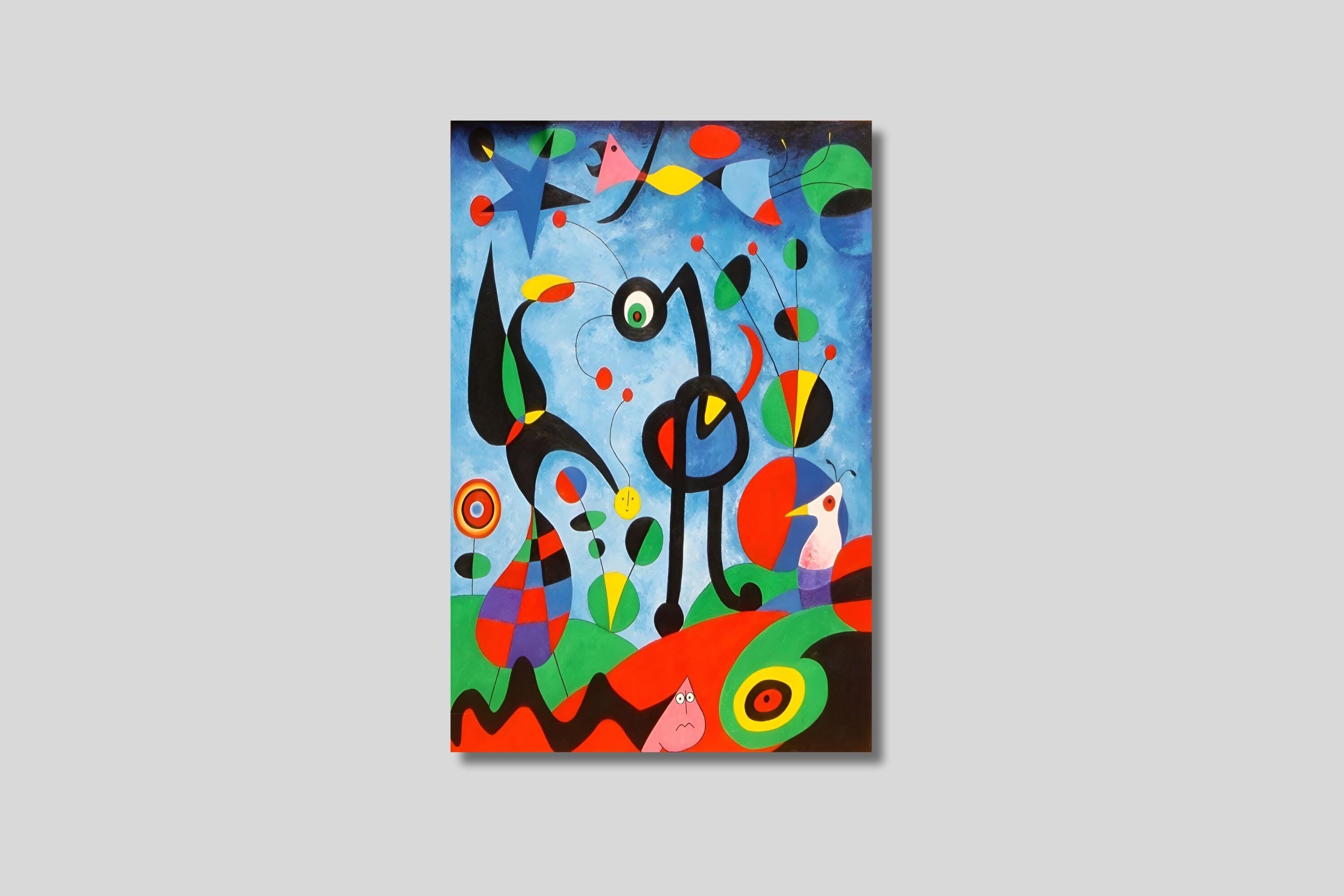 Joan Miro Jardin Canvas Wall Art, Miro The Gardin Print, Abstract Art, Exhibition Print, Trendy Wall Decor, Surrealism Art, Gift idea